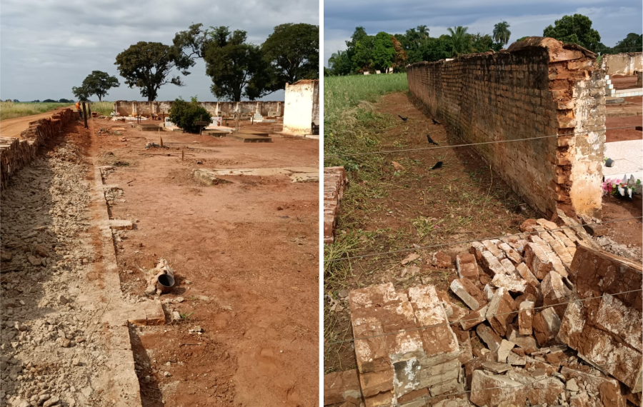 Prefeitura de Frutal inicia construção de muro no cemitério de Vila Barroso