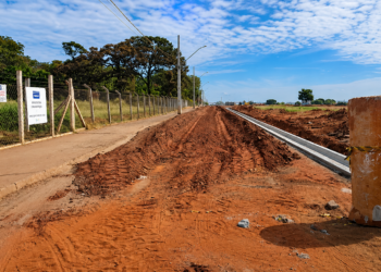 Rua ao lado do Parque das Sucupiras começa a receber infraestrutura para asfalto